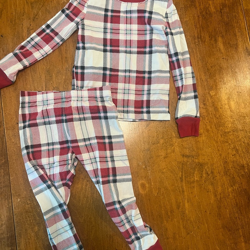 Soma Kids Plaid Pajama Set 3T Red White Christmas PJs Matching Set